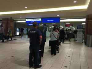 A spokesman for the Transportation Security Administration said lines at Phoenix Sky Harbor International Airport are usually less than 10 minutes, but they have “anomalies.” (Photo by Chloe Nordquist/Cronkite News)