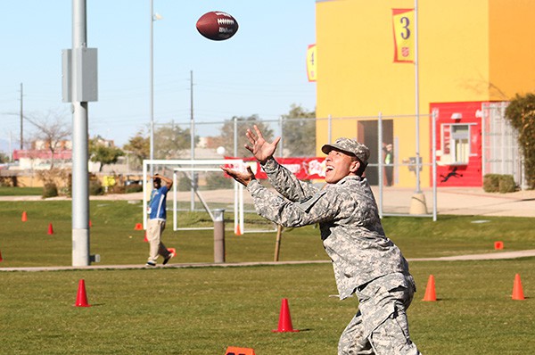 Volunteers at the camp included members of the military. They participated in the drills with the students. Photo by Miranda Perez