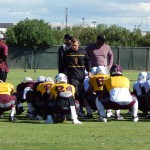 Arizona State warms up before practice on Wednesday. (Cronkite News photo by Johnny Soto)