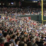 Fans look on as the Diamondbacks take on the Dodgers on September 11. (Cronkite News photo by Kevin Jimenez)