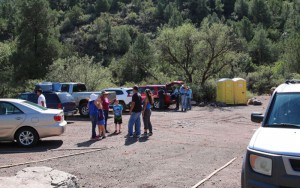 The parking lot for Fossil Creek fills up quickly on weekends, often leading rangers to turn away visitors.