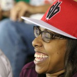 Geriece Jenkins smiles at Diamondbacks’ College Night on September 11 against the Dodgers. (Cronkite News photo by Kevin Jimenez)