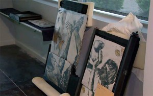 Phoenix artist Beth Shook uses discarded furniture pieces to augment her art. The city of Phoenix is looking for artists to join a residency program to create art from trash to highlight waste. (Photo by Elenee Dao/Cronkite News)