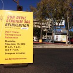A sign inviting people to an open house at Sun Devil Stadium is pictured on Thursday, Nov. 19, 2015. (Photo by Evan Webeck/Cronkite News)