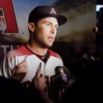 Diamondbacks first baseman Paul Goldschmidt answers a question at Chase Field after the Dbacks unveiled their new uniforms on Thursday, Dec. 3, 2015.