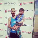 Tommy Puzey celebrates with daughter Harper after completing the 2014 Rock ’n’ Roll Arizona Marathon. (Photo courtesy Tommy Puzey)