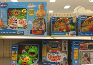 Electronic learning toys from VTech fill shelves at Target near 19th and Montebello avenues. (Photo by Zac Pacleb/Cronkite News)