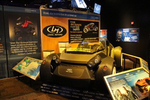 The world's first 3-D printed car made by Chandler-based Local Motors is on display at the Arizona Science Center POPnology exhibit in Phoenix. (Photo by Kaitlyn Thompson/Cronkite News)