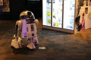 A remote controlled replica of R2-D2 is on display at the Arizona Science Center POPnology exhibit in Phoenix. (Photo by Kaitlyn Thompson/Cronkite News)