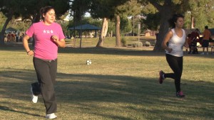 The Athletes For Life program is a research project funded by the American Heart Association. The program promotes a healthy lifestyle for parents and children, such as teaching about nutrition and exercise. (Photo by Elena Mendoza/Cronkite News)