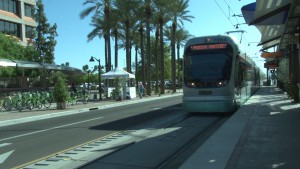 Grid now offers 100 bikes at 12 hubs close to or along the Mesa light rail. (Photo by Elena Mendoza/Cronkite News)