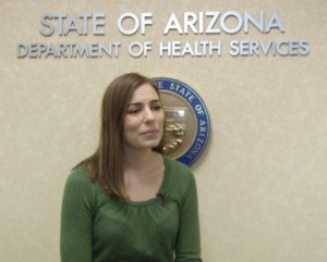 Jessica Rigler, Bureau Chief of epidemiology and disease control, Arizona Department of Health Services, talks about the effect of Zika Virus infecting a local resident while she was on vacation and what happens next. (Photo by Kendall Bartley/ Cronkite News)