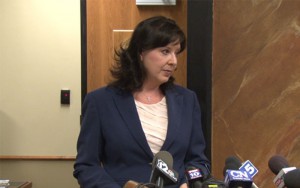 Arizona Secretary of State Michele Reagan responds to questions at her press conference on March 28, 2016 (Photo by Ben Margiott/Cronkite News)