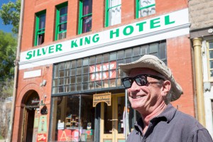 “Road Kill” Bill Robertson, 60, laughs while having a conversation on Saturday, Mar. 26, 2016, in Bisbee, Arizona.