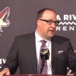 Arizona Coyotes President and CEO Anthony LeBlanc said Monday that a new general manager will be in place by the NHL’s draft in June. (Photo by Kris Vossmer/Cronkite News)