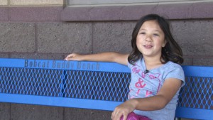 Amaya Read, 8, launched “Buddy Bench” at her school to make sure every kid has a friend. (Photo by Ben Brown/Cronkite News)