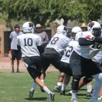 Arizona Rattlers quarterback Nick Davila is confident that he can drop back behind his new offiensive line and stay protected. (Photo by Michael Boylan/Cronkite News)