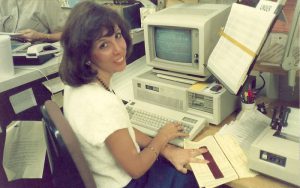 Lynda Manwarren on the job, 1986