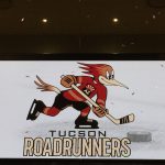 The Coyotes unveiled their the name and logo of their recently relocated AHL affiliate, the Tucson Roadrunners, in front of a crowd of about 1,000 people at the Tucson Convention Center. (Photo by Joe Steen/Cronkite News)