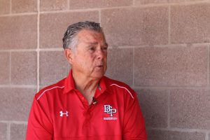 Brophy Prep’s baseball coach Tom Succow said Arizona high school baseball is on the rise. (Photo by Lindsey Wisniewski/Cronkite News)