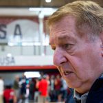 Team USA men's basketball managing director Jerry Colangelo answers questions before practice at the Flamengo Club in Rio de Janeiro on Thursday, Aug. 11, 2016. (Photo by Courtney Pedroza/Cronkite News)