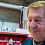 Team USA men's basketball managing director Jerry Colangelo answers questions before practice at the Flamengo Club in Rio de Janeiro on Thursday, Aug. 11, 2016. (Photo by Courtney Pedroza/Cronkite News)