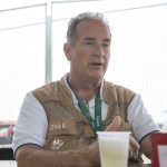 Larry Slater talks about the Olympics at Copacabana Beach in Rio de Janeiro, Brazil on Aug. 12, 2016. (Photo by Jaclyn Chung/Cronkite News)