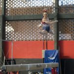 MyKayla Skinner does a jumpsplit on beam at the Flamengo Club in Rio de Janeiro, Brazil on Aug. 5, 2016. (Photo by Jaclyn Chung/Cronkite News)