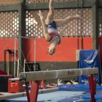 MyKayla Skinner flips on beam at the Flamengo Club on Aug. 5, 2016, in Rio de Janeiro, Brazil. (Photo by Jaclyn Chung/Cronkite News)