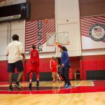 Diana Taurasi and Brittney Griner play horse after practice at the Flamengo Club in Rio de Janeiro, Brazil on Aug. 11, 2016. (Photo by Jaclyn Chung/Cronkite News)