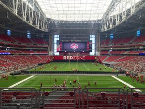 Cardinals fans can watch training camp from the seats at University of Phoenix stadium in Glendale. (Photo by Matt Faye/Cronkite News)