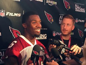 Cardinals rookie Brandon Williams said the team knows “how a championship team really works, you can see that here.” (Photo by Michael Boylan/Cronkite News)