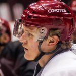 Coyotes rookie center Christian Dvorak has caught  management’s attention and is poised to make the leap to the team roster. (Photo by Nicole Vasquez/Cronkite News)