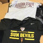 These logo T-shirts were just a few of the items donated to the Baton Rouge flood-relief effort. (Photo courtesy John Simon/ASU Athletics)