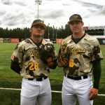 Arizona State pitcher Connor Higgins (right) with a Mat Su Miners teammate. (Photo courtesy Connor Higgins)