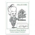 A baseball card featuring former Arizona Gov. Rose Mofford was created for her induction into the Cactus League Hall of Fame in 2014. (Courtesy Geoffrey Gonsher)