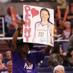 Long time fans celebrate Mercury forward Penny Taylor's successful WNBA career, which includes three WNBA championships and three WNBA All-Star selections. (Photo by Lindsey Wisniewski/ Cronkite News)