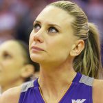 Mercury veteran Taylor's eyes welled up with tears during postgame tribute honoring her 13-year career with the team. (Photo by Lindsey Wisniewski /Cronkite News)
