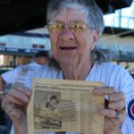Joyce Williams, 80, has been recognized by the media before for being a dedicated Cubs fan and this year is no different. (Photo by Trisha Garcia/Cronkite News)