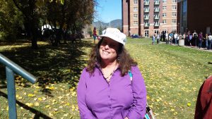 Holly Simonette, on vacation from San Diego, attended the Bernie Sanders rally in Flagstaff. "I'm hoping Bernie can convince his supporters and independents to get behind (Hillary) Clinton,“ she said.