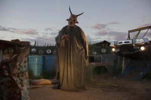 The corn fields at Fear Farm are transformed into something terrifying with sets, actors, costumes, makeup, and darkness. (Photo by Ally Carr/Cronkite News)
