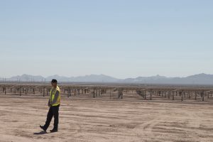 Sempra U.S. Gas & Power has contracted with the U.S. Navy and the Department of Energy to provide power to military bases in California from its Mesquite Solar 3 facility in Tonopah. (Photo by Gavin Maxwell/Cronkite News)