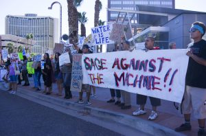 Organizers called a “National Day of Action” as protests of the Dakota Access Pipeline were held across the nation. Protesters gathered in downtown Phoenix. (Photo by Bri Cossavella/Cronkite News)