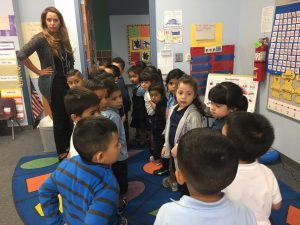 Teacher Marissa Chavez said students in full-day kindergarten learn socialization as well as academic skills. (Photo by Keerthi Vedantam/Cronkite News).