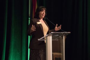 Arizona Secretary of State Michele Reagan gives a speech during the Bridge Forum in Scottsdale on Monday. (Photo by Josh Orcutt/Cronkite News)