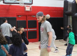 Arizona Diamondbacks No. 15 prospect Matt Koch interacts with kids at the MLB All-Star Arizona Diamondbacks Boys and Girls Club in Phoenix. (Photo by Tyler Drake/ Cronkite News)