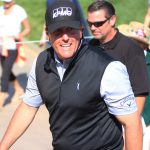 PGA pro Phil Mickelson interacts with fans as he walks to the next tee box during the Waste Management Phoenix Open in Scottsdale. (Photo by Tyler Drake/ Cronkite News)