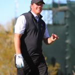 Arizona State alum Phil Mickelson shows his school spirit during the Waste Management Phoenix Open in Scottsdale. (Photo by Tyler Drake/ Cronkite News)